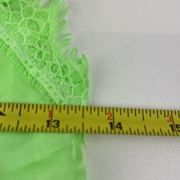 New Girl Order green cami top with lace trim and tattoo print in neon Medium - Picture 7 of 10